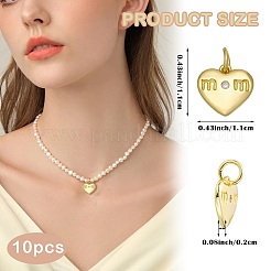 10 pieza de dijes de latón chapado en oro&nbsp;KK-SZ0007-43