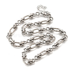 Halsketten aus oval strukturiertem Unendlichkeitsgliederketten aus 304 Edelstahl für Damen und Herren&nbsp;NJEW-K249-20A-P