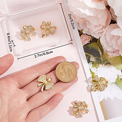 6pcs 3 styles rack placage en laiton micro pavé clair pendentifs en zircone cubique&nbsp;KK-BBC0015-26