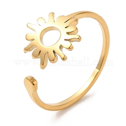 Anillo de puño abierto de acero inoxidable 304 con revestimiento iónico (IP) para mujer&nbsp;RJEW-M149-05G