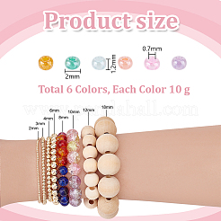 60g 6 colori 6/0 perline di vetro&nbsp;GLAA-PH0003-68D