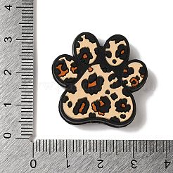 Pfotenabdruck mit Leopardenmuster Silikon-Fokusperlen&nbsp;SIL-G011-01B
