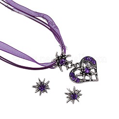 Set di collane con ciondolo in lega e strass e orecchini a bottone&nbsp;FS-WG88A89-01
