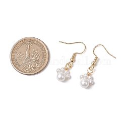 Orecchini pendenti con perle di conchiglia rotonde&nbsp;EJEW-JE06318-03