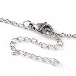 Gewebtes Netz/Gewebe mit Feder 316 chirurgischem Edelstahl Fußkettchen&nbsp;AJEW-AN00135
