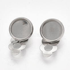 Boucles d'oreilles à clip en acier inoxydable 201 résistant au ternissement&nbsp;X-STAS-S079-81B