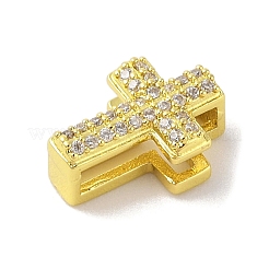 Perles de zircone cubiques transparentes en laiton plaqué sur support&nbsp;KK-S380-21G
