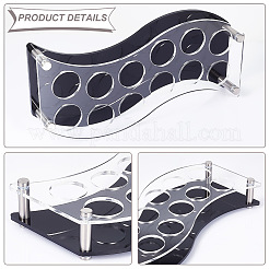 Support organisateur de verres à vin en acrylique transparent en forme de S&nbsp;ODIS-WH0019-13