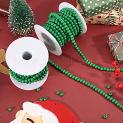 Ornements de Noël suspendus en perles rondes en bois&nbsp;HJEW-CA00084