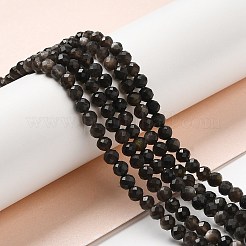 Natürliche silberglänzende Obsidian-Perlenstränge&nbsp;LS-G-E608-A02-C