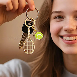 2 porte-clés pendentif tennis en alliage et plastique&nbsp;KEYC-SP00012
