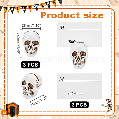 Namenskartenhalter aus Kunstharz mit Totenkopf&nbsp;DIY-WH0430-814