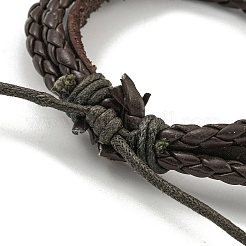 Bracelets à cordon tressé en simili cuir pu&nbsp;BJEW-P329-02A-AS