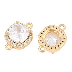 Ciondoli connettore in ottone con micro pavé di zirconi chiari&nbsp;CU-CBA7BFE-01A-G
