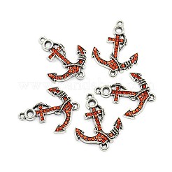 Anker Antik Silber Ton Legierung Strass Verbinder Verbindungen&nbsp;LS-ALRI-N024-03D