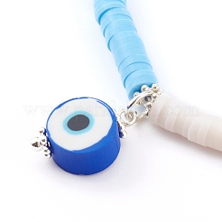 Fimo anhänger halsketten mit bösem auge&nbsp;X-NJEW-JN03379