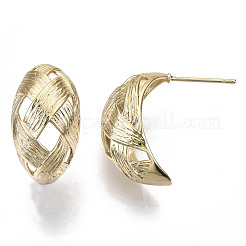 Boucles d'oreilles demi-créoles en laiton&nbsp;KK-N232-110G-NF