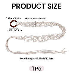 1 ceinture bohème tissée à la main en cordon ciré avec boucles en bois&nbsp;AJEW-CP0012-07A