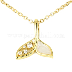 Poisson sirène en résine époxy avec collier pendentif en zircone cubique&nbsp;NJEW-TA00109