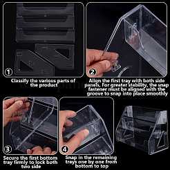 3-stufiger Acryl-Präsentationsständer für Kosmetikschmuck&nbsp;ODIS-WH0043-217C