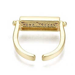 Micro cuivres ouvrent zircone cubique anneaux de manchette&nbsp;RJEW-S044-118-NF