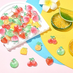 60 Stück 6 Stile Obst transparent & undurchsichtig Harz Decoden Cabochons&nbsp;CRES-YW0002-68