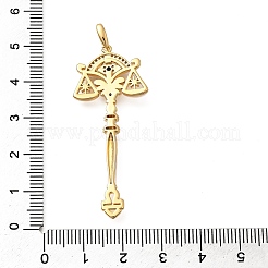 Gros pendentifs en laiton avec zircone cubique de micro pave&nbsp;KK-B147-04G-12