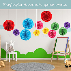 6 abanico de papel con flores para decoración de bodas&nbsp;DIY-WH0349-570