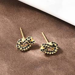Pendientes de botón con nudo&nbsp;EJEW-C174-01G