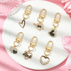 6 pendentif décoratif en alliage émaillé et strass&nbsp;HJEW-YW00082