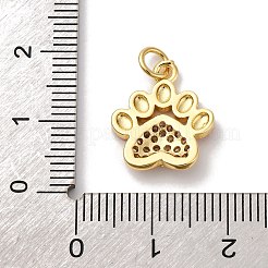 Pendentifs en laiton micro pavé de zircons cubiques transparents et émail&nbsp;KK-Q098-30G-A