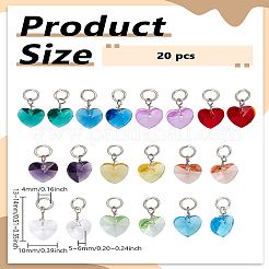 20 Stück facettierte transparente Glasanhänger in 10 Farben.&nbsp;GLAA-LP0001-17