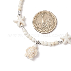 Collares colgantes de tortuga marina y estrella de mar de turquesa sintética&nbsp;NJEW-JN05210-02