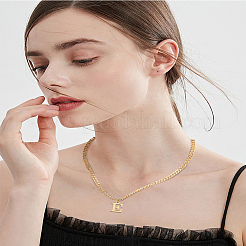 1 collar con colgante de letra de acero inoxidable 304&nbsp;NJEW-LP0001-33E-G