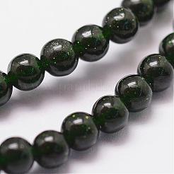 Synthetik grün goldstone Perlen Stränge&nbsp;G-N0178-02-4mm