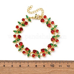Messing-Mikropavé-Kubikzirkonia-Gliederarmbänder für Damen&nbsp;BJEW-D342-05G