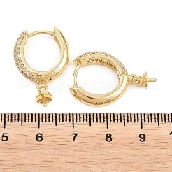 Risultati dell'orecchino a cerchio huggie in ottone con micro pavé di zirconi chiari&nbsp;KK-Z158-02G