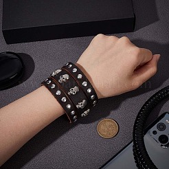 Breites Kordelarmband aus Rindsleder&nbsp;BJEW-WH0011-24