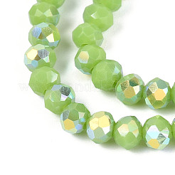 Brins de perles rondelles en verre opaque plaqué couleur AB&nbsp;EGLA-T029-4mm-09K