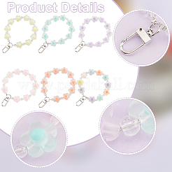 6 stücke 6 farben candy farbe blume perlen armband harz anhänger dekorationen&nbsp;HJEW-WR0001-05