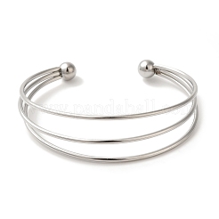 Bracciali aperti in acciaio inossidabile 304 anti-ossidazione&nbsp;BJEW-Z071-04P