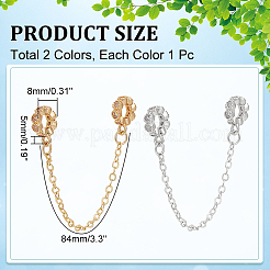 2 Stück 2 Farben Messing Micro Pave Zirkonia Kettenverlängerungen&nbsp;KK-WR0001-54