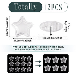 12pcs cuentas de acrílico transparente&nbsp;TACR-TA0001-77A