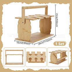 6 estante para copas de vino de madera.&nbsp;ODIS-WH0030-115
