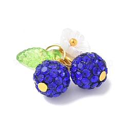 Colgantes de cereza con rhinestone de arcilla polimérica hechos a mano&nbsp;PALLOY-JF03868-02