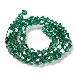 Transparentes perles de verre de galvanoplastie brins&nbsp;GLAA-F029-4mm-A10