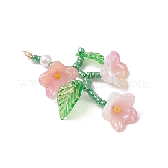 Colgantes de flores con cuentas de semillas de vidrio&nbsp;PALLOY-MZ00988