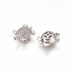 Messing Micro Pave klare Zirkonia Perlen&nbsp;X-ZIRC-I038-25P