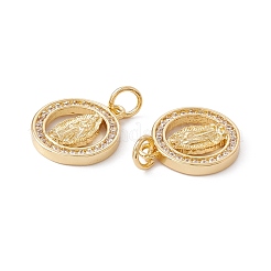 Porte micro ouvrent pendentifs zircone cubique en laiton de placage&nbsp;ZIRC-C040-44G-02