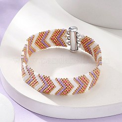 Armband aus Samenpfeilperlen mit Messing-Magnetverschlüssen&nbsp;BJEW-MZ00041
